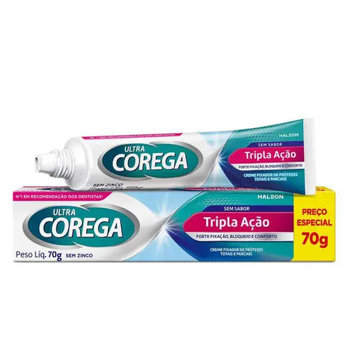 CREME FIXADOR DE PROTESE TRIPLA ACAO ULTRA COREGA 70G