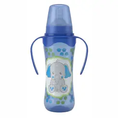 MAMADEIRA COM ALÇA AZUL PETITA 240ML 3439
