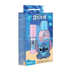 KIT INFANTIL BRILHO LABIAL E ESMALTE ANGEL STITCH IMPALA 2,3G E 6ML