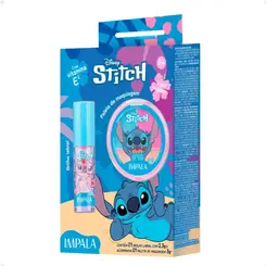 KIT INFANTIL BRILHO LABIAL E PALETA DE MAQUIAGEM STITCH IMPALA 2,3G E 3G