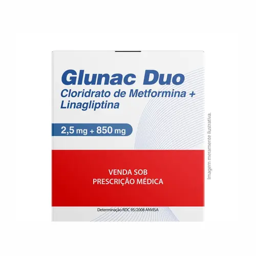 GLUNAC DUO 2,5MG + 850MG COM 60 COMPRIMIDOS