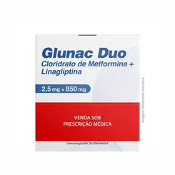 GLUNAC DUO 2,5MG + 850MG COM 60 COMPRIMIDOS