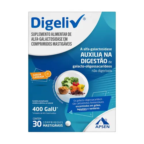 SUPLEMENTO ALIMENTAR SABOR LARANJA COM 30 COMPRIMIDOS DIGELIV