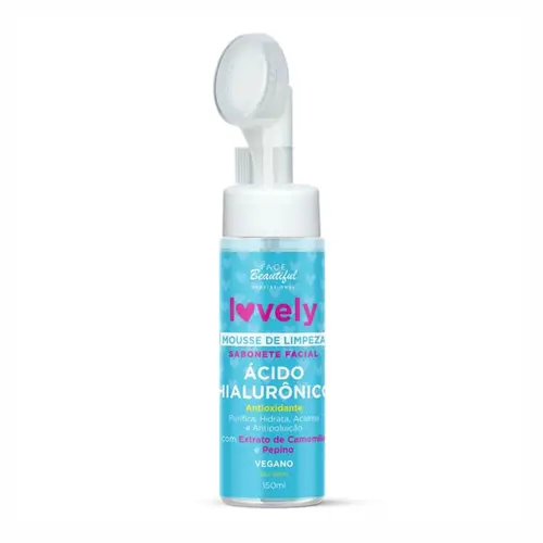 MOUSSE DE LIMPEZA FACIAL ÁCIDO HIALURÔNICO LOVELY BEAUTIFUL 150ML