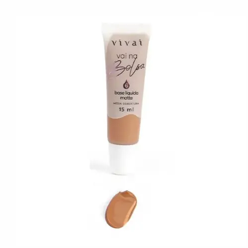 BASE LÍQUIDA MATTE COR 06 VAI NA BOLSA VIVAI 18ML