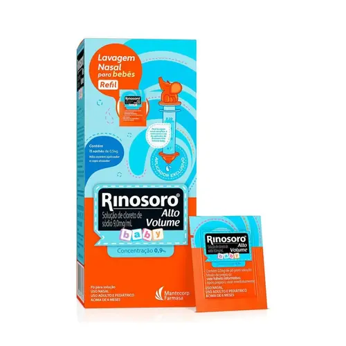 REFIL LAVAGEM NASAL ALTO VOLUME 15 SACHES BABY RINOSORO 0,54G