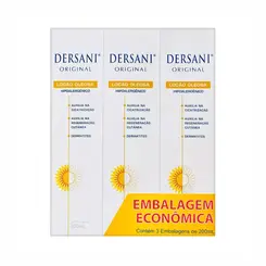 KIT LOÇÃO OLEOSA 3 UNIDADES DERSANI 200ML