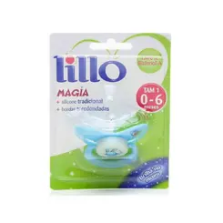 CHUPETA AZUL MAGIA SILICONE BRILHA NO ESCURO TAMANHO 1 BABY LILLO REF:612520
