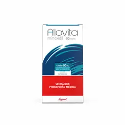 SOLUCAO CAPILAR 5% MINOXIDIL 50MG/ML COM 3 FRASCOS ALLOVITA 50ML