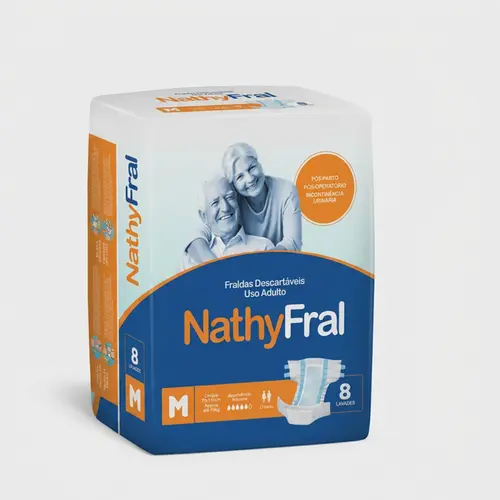 FRALDA USO ADULTO M COM 8 UNIDADES NATHYFRAL
