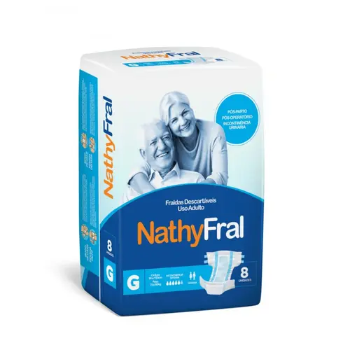 FRALDA USO ADULTO G COM 8 UNIDADES NATHYFRAL