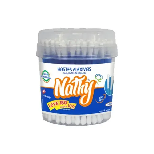 HASTES FLEXIVEIS COM ALGODAO POTE COM 150 UNIDADES NATHY