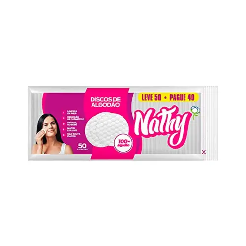 DISCO DE ALGODÃO COM 50 UNIDADES NATHY