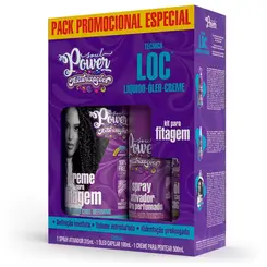 KIT SPRAY ATIVADOR, OLEO CAPILAR E CREME DE PENTEAR PARA FITAGEM SOUL POWER 315ML, 100ML E 500ML