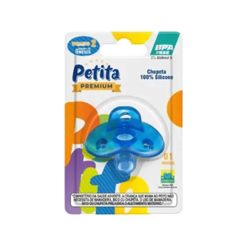 CHUPETA AZUL SILICONE TAMANHO 2 PREMIUM PETITA REF-1841