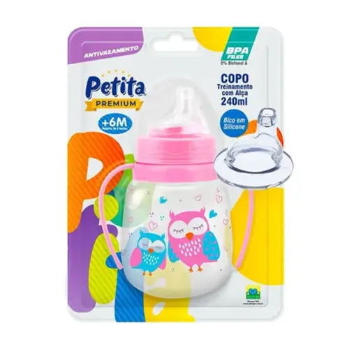 COPO TREINAMENTO COM ALCA ROSA PETITA 240ML REF-6107