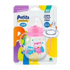 COPO TREINAMENTO COM ALCA ROSA PETITA 240ML REF-6107
