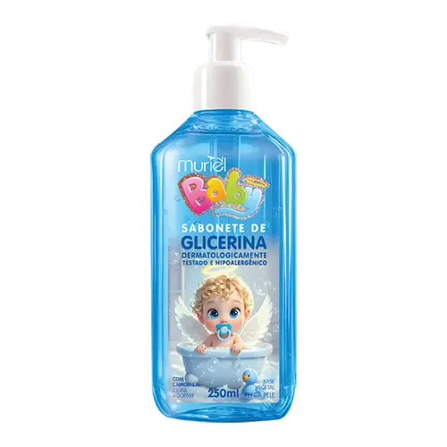 SABONETE LIQUIDO DE GLICERINA COM CAMOMILA BABY AZUL MURIEL 250ML