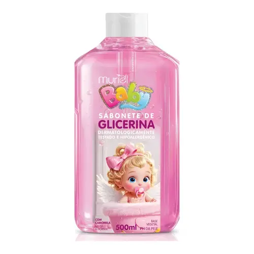 SABONETE LIQUIDO DE GLICERINA COM CAMOMILA BABY ROSA MURIEL 500ML