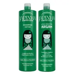 KIT SHAMPOO DETOX E ATIVO REDUTOR ARGAN JAPINHA 1L