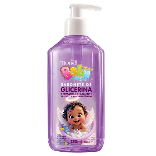 SABONETE LIQUIDO DE GLICERINA LAVANDA E CAMOMILA BABY MURIEL 250ML