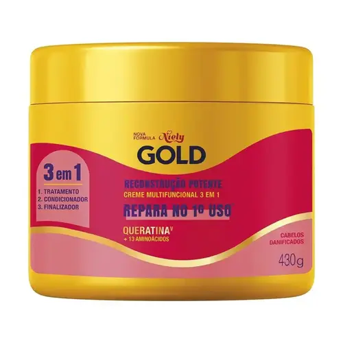 CREME MULTIFUNCIONAL 3 EM 1 QUERATINA NIELY GOLD 430G
