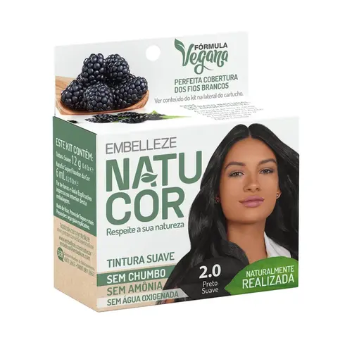 TINTURA VEGANA 2.0 PRETO SUAVE NATUCOR