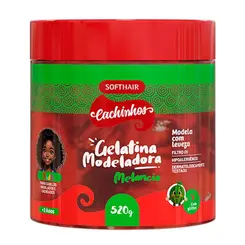 GELATINA MODELADORA MELANCIA COM GLITTER CACHINHOS SOFT HAIR 520G