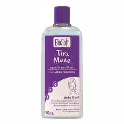 AGUA MICELAR TIRA MAKE COM ACIDO HIALURONICO BIOSOFT 100ML