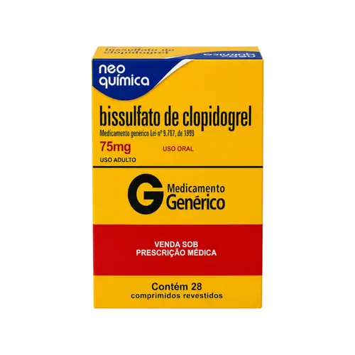BISSULFATO DE CLOPIDOGREL 75MG COM 28 COMPRIMIDOS