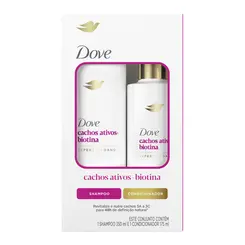 KIT SHAMPOO E CONDICIONADOR CACHOS ATIVOS DOVE 350ML E 175ML