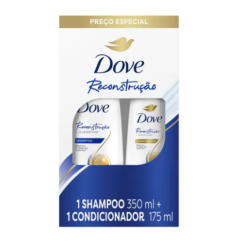 KIT SHAMPOO E CONDICIONADOR RECONSTRUCAO DOVE 350ML E 175ML