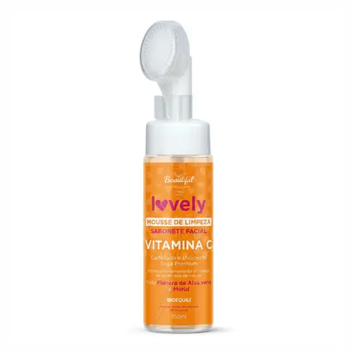 SABONETE FACIAL MOUSSE VITAMINA C LOVELY BEAUTIFUL 150ML