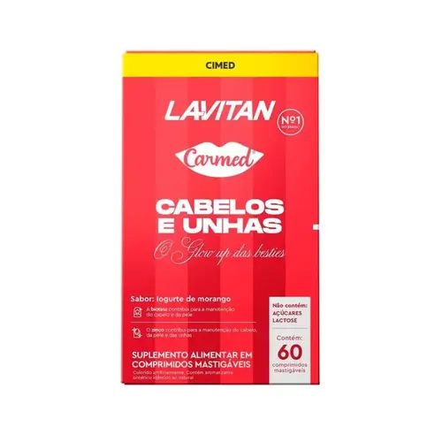 SUPLEMENTO ALIMENTAR CABELO E UNHA LAVITAN E CARMED COM 60 COMPRIMIDOS