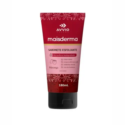 SABONETE ESFOLIANTE MORANGO MAIS DERMA AVVIO 180ML