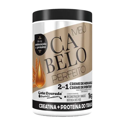 CREME MEU CABELO PERFEITO 2 EM 1 PROTEINA TRIGO GOTA DOURADA 1KG
