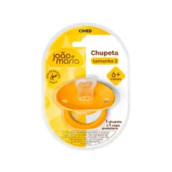 CHUPETA TAMANHO 2 AMARELA BICO DE SILICONE JOAO E MARIA CIMED