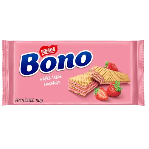 BISCOITO BONO WAFER MORANGO NESTLE 110G