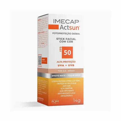 PROTETOR SOLAR STICK COR 2.0 MEDIO 50FPS ACTUN IMECAP 14G