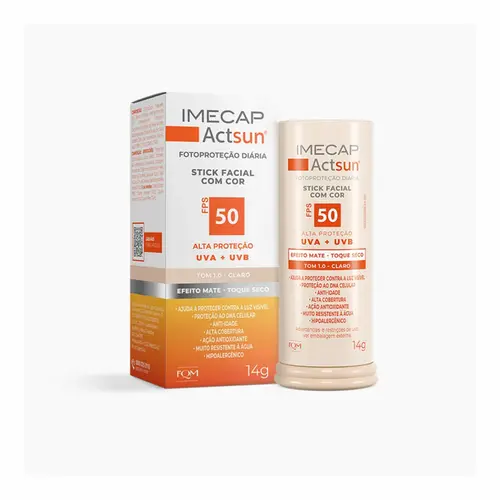 PROTETOS SOLAR STICK COR 1.O CLARO 50FPS ACTSUN IMECAP 14G