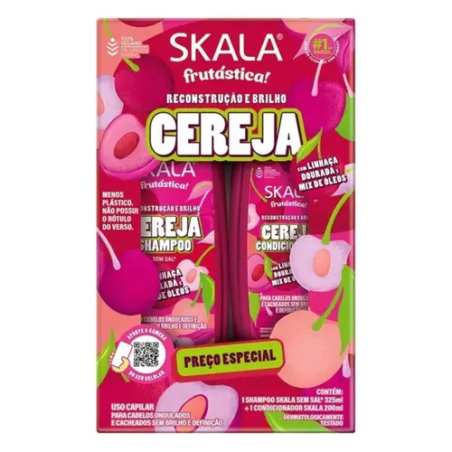 KIT SHAMPOO E CONDICIONADOR CEREJA FRUTASTICA SKALA 325ML