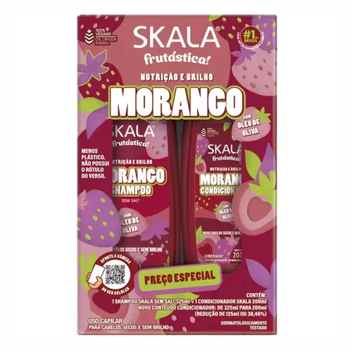 KIT SHAMPOO E CONDICIONADOR MORANGO FRUTASTICA SKALA 325ML E 200ML