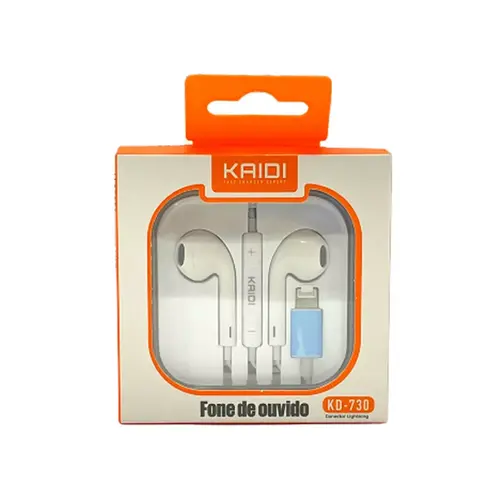FONE DE OUVIDO KD730 TIPO LIGHTNING APPLE KAIDI
