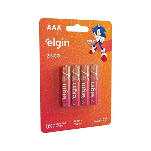 PILHA ZINCO AAA ELGIN COM 4 UNIDADES