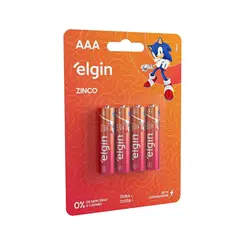 PILHA ZINCO AAA ELGIN COM 4 UNIDADES