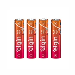 PILHA ZINCO AAA ELGIN COM 4 UNIDADES
