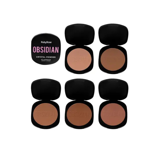PO COMPACTO CRYSTAL POWDER OBSIDIAN RUBY ROSE 9,6G