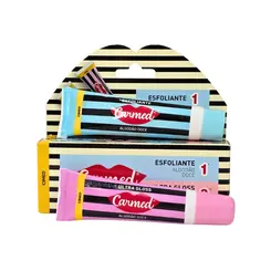 KIT SOS LABIOS ESFOLIANTE E GLOSS ALGODÃO DOCE CARMED 25G E 10G