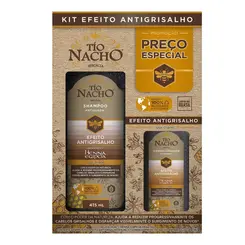 KIT SHAMPOO E CONDICIONADOR EFEITO ANTIGRISALHO TIO NACHO 415ML E 200ML