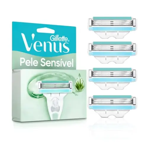 CARGA APARELHO DE BARBEAR COM 4 UNIDADES ALOE VERA VENUS GILLETTE